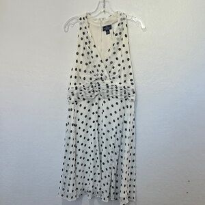 American Living Black White Polka Dot Midi Dress halter top women’s size 16 zip